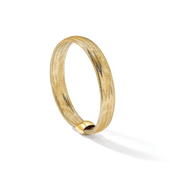 Leslie's 14K Polished Mesh Stretch Bracelet